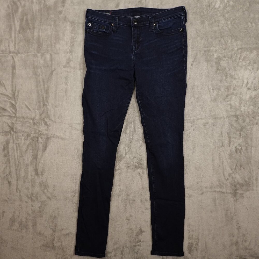 True Religion jeans Stella low rise‎ skinny women's 32 dark indigo blue
